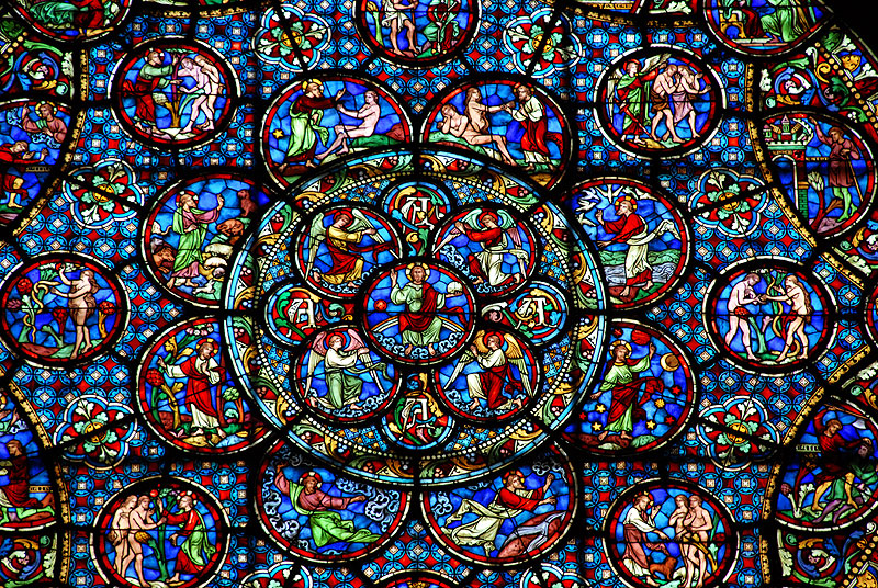 Okno v kostele v Dijonu